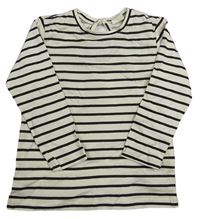 Smetanovo-antracitové pruhované triko H&M