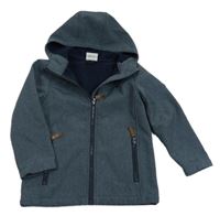 Tmavomodrá melírovaná softshellová bunda s kapucí Topolino