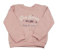 Starorůžová mikina s nápisem a květy Topolino