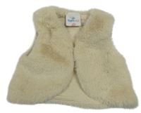 Béžová kožešinová podšitá vesta Topomini