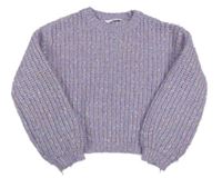 Lila melírovaný crop svetr M&S