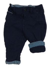 Tmavomodré teplákové podšité kalhoty Baker