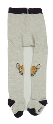 Světlešedé melírované punčocháče s Bambim Disney