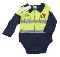 Nové - Tmavomodro-limetkové body s nářadím