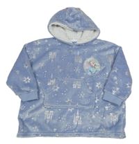 Modrofialová chlupatá oversize mikina s Elsou a kapucí Primark