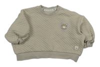 Béžová prošívaná oversize mikina s medvědem George