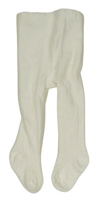 Smetanové vzorované punčocháče