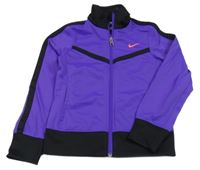 Fialovo-černá sportovní propínací mikina s logem Nike