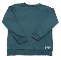 Tmavozelená mikina s prošíváním a nápisem George