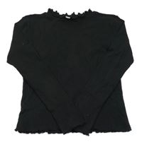 Černé žebrované triko Hema