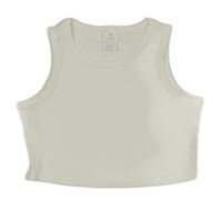 Smetanový žebrovaný crop top