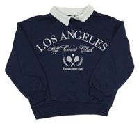 Tmavomodrá mikina s nápisem a límečkem George