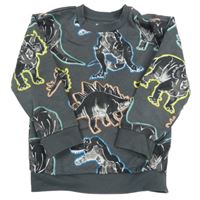 Tmavošedá mikina s dinosaury Nutmeg