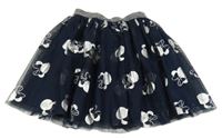 Tmavomodrá tylová sukně s Minnie Disney