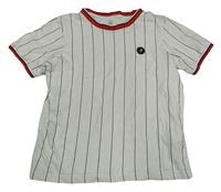 Bílo-černé pruhované tričko s nášivkou Jack & Jones