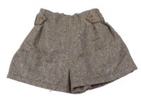 Hnědé vzorované třpytivé vlněné sukňové kraťasy Primark