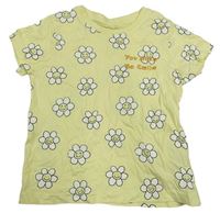 Citronové tričko s květinami Primark