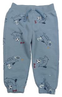 Modré tepláky s pejsky Primark