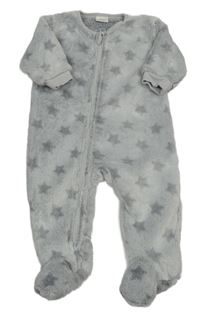 Šedý plyšový overal s hvězdičkami Next