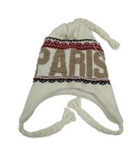 Bílá pletená čepice s nápisem 