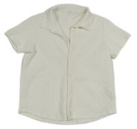 Bílé vzorované propínací teplákové tričko shein