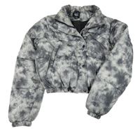 Šedá batikovaná crop zimní bunda New Look