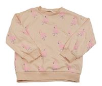 Světlerůžová mikina s plameňáky M&S