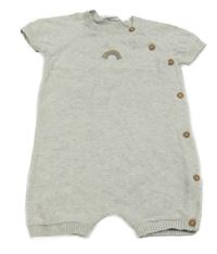 Šedý žebrovaný úpletový kraťasový overal F&F