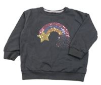 Tmavošedá mikina s kometou z flitrů George