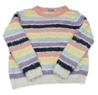 Barevný pruhovaný chlupatý svetr Pepperts