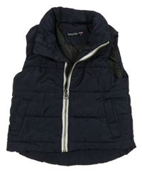 Tmavomodrá šusťáková zateplená vesta 