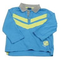 Modré polo triko se žlutými pruhy S. Oliver