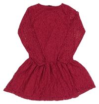 Malinové krajkové šaty Y.F.K.