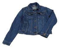 Tmavomodrá crop riflová bunda Alive