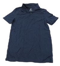 Tmavomodré polo tričko H&M