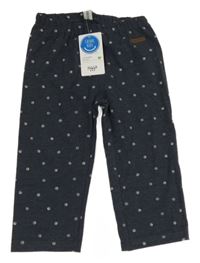 Nové - tmavomodré puntíkaté crop legíny Yigga