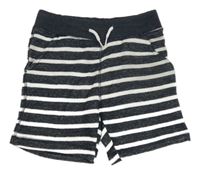 Tmavomodro-bílé pruhované teplákové kraťasy X-Mail