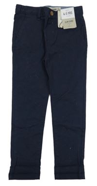 Nové - Tmavomodré plátěné chino kalhoty Denim Co.