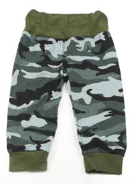 Khaki-šedo-černo-bílé army tepláky 