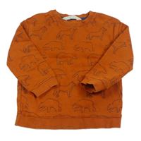 Oranžová mikina se zvířátky H&M