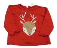 Červený svetr se sobem zn. H&M