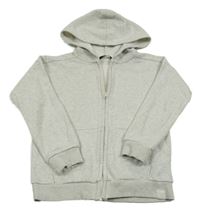 Světlešedá melírovaná propínací mikina s kapucí George