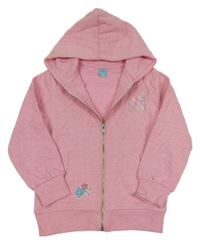 Růžová propínací mikina s nápisem a kapucí Kiki&Koko