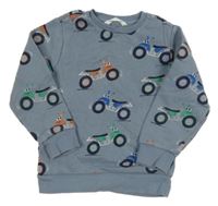 Šedomodrá mikina s motorkami M&S