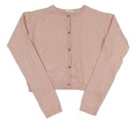 Světlerůžový propínací crop svetr Next