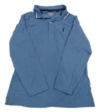 Modré polo triko s výšivkou Next