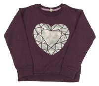 Fialová mikina se srdcem Esprit
