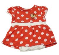 Červeno-bílé puntíkaté šaty s Minnie a všitým body Primark
