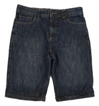 Tmavomodré straight riflové kraťasy Denim Co.