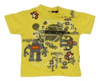 Žluté tričko s roboty 